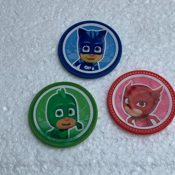 Pj Masks Set Of Three Tokens Catboy, Gekko & Owlette - Picture 4 of 4